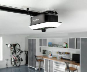overhead door opener in a house garage
