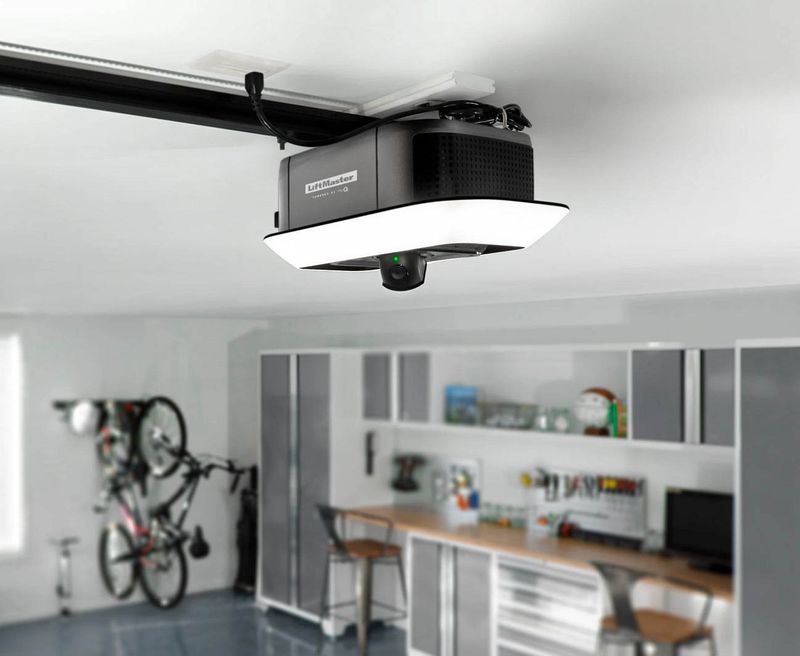 overhead door opener in a house garage